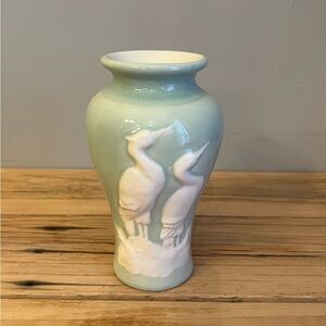 Vintage Mar-Kel Markel Vase with Egrets Birds